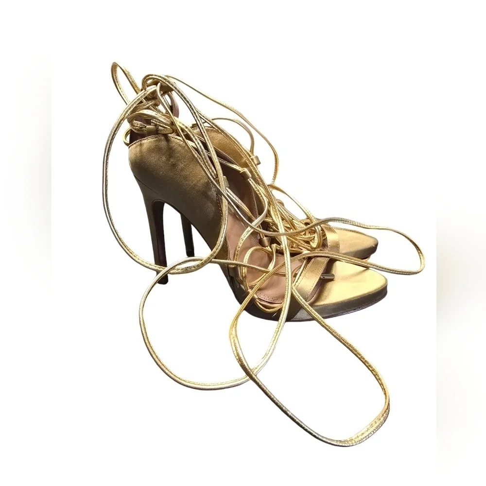 BCBGMAXAZRIA Esme Metallic Gladiator Sandal Sz. 7.5 - Picture 2 of 10